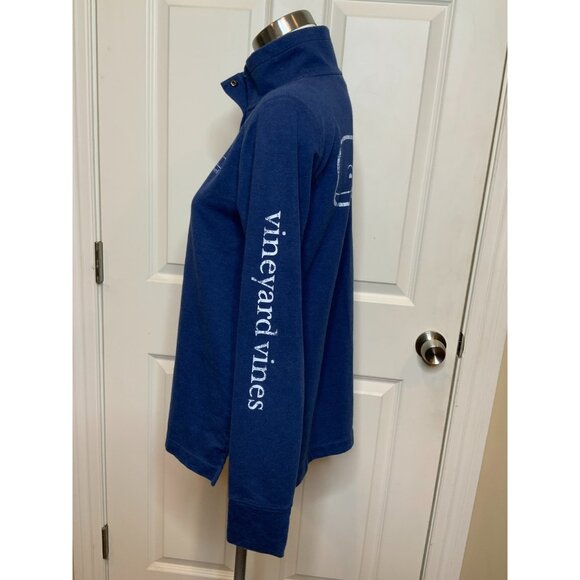 Vineyard Vines Men's Blue 1/4 Snap Logo Long Sleeve Top, Size XS - Picture 4 of 8
